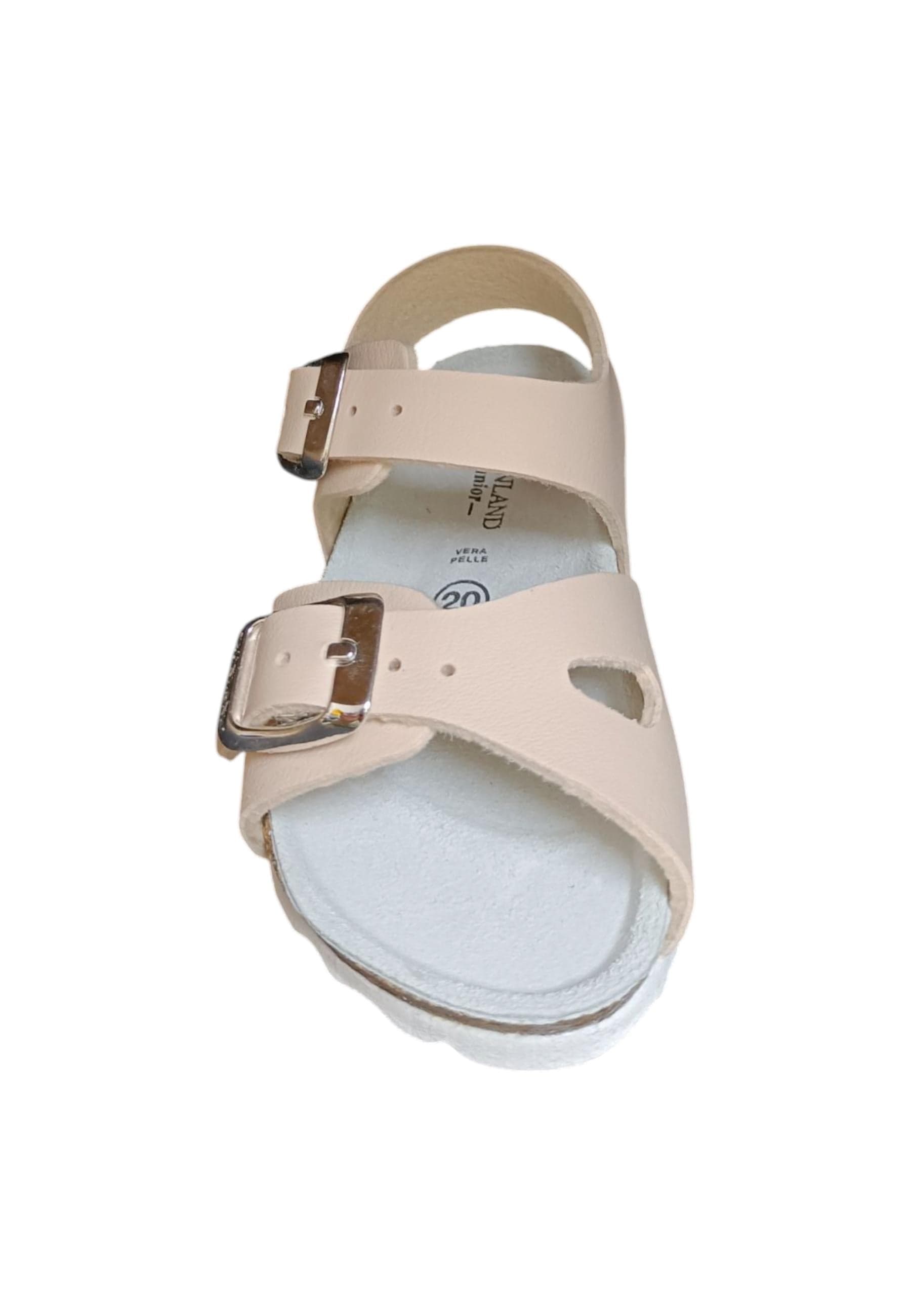 Sandalo bio bambino Grunland Junior 0027 pesca pelle sughero fibbia comfort in Ballerine Scarpetteria Gica - Trani, commercioVirtuoso.it