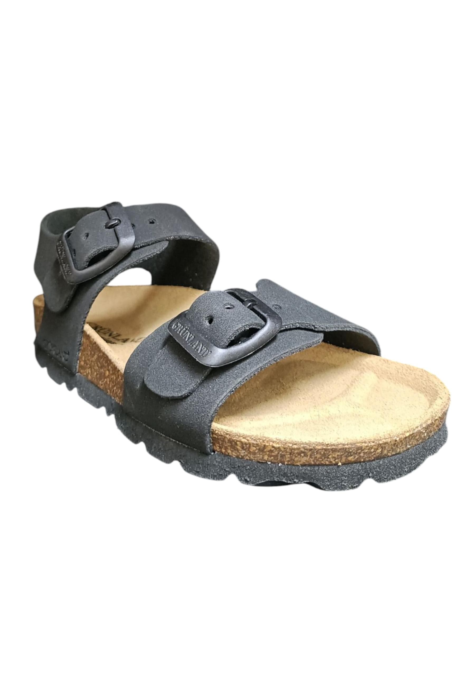 Sandalo bambino Grunland Junior 0635 nero bio fibbia comfort naturale in Ballerine Scarpetteria Gica - Trani, commercioVirtuoso.it