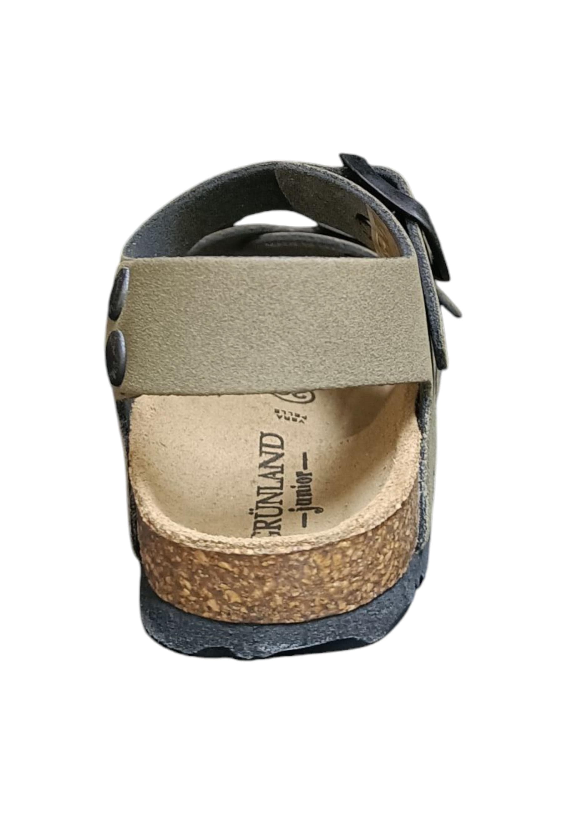 Sandalo bambino Grunland Junior 0635 oliva bio fibbia comfort naturale in Ballerine Scarpetteria Gica - Trani, commercioVirtuoso.it