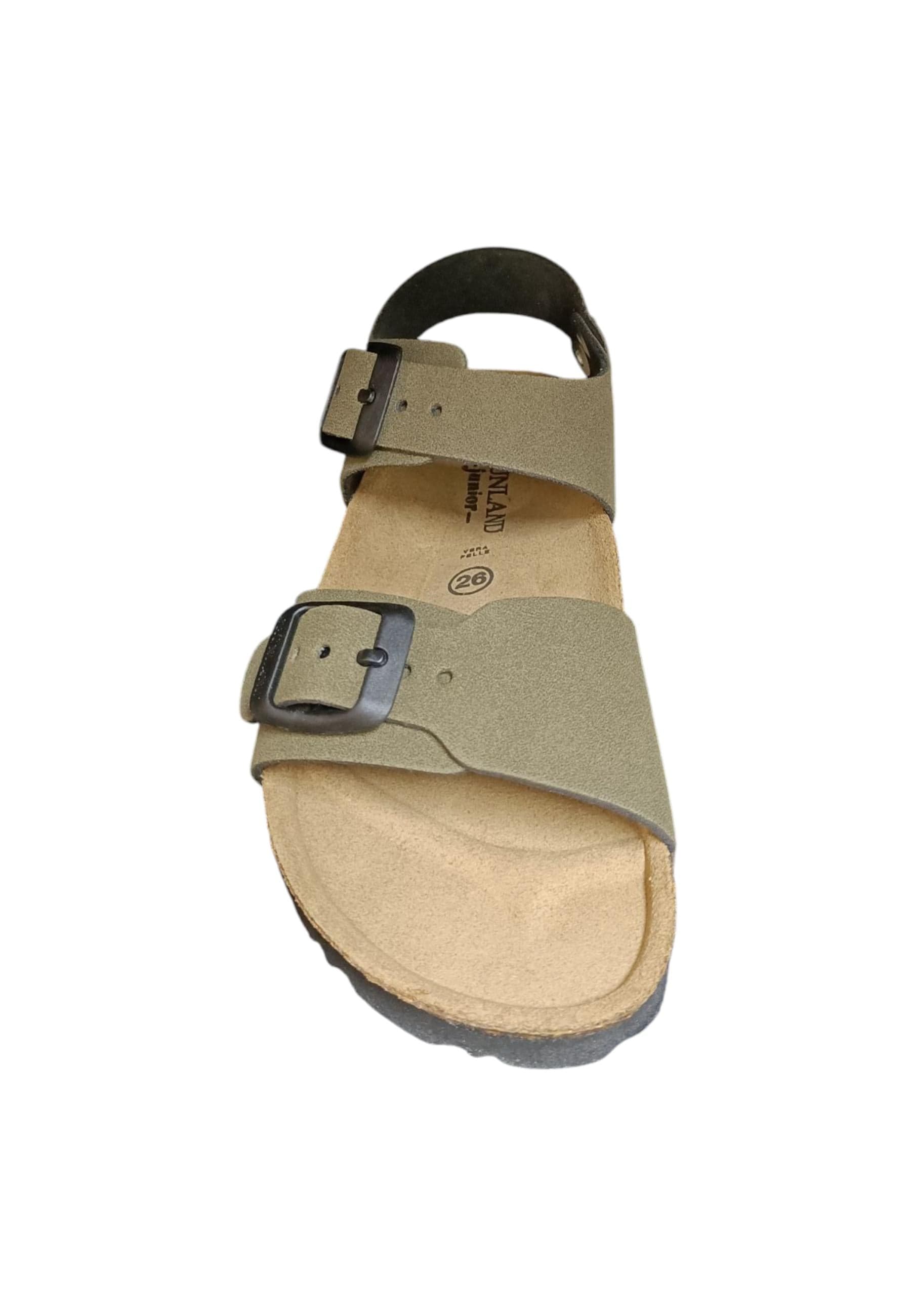 Sandalo bambino Grunland Junior 0635 oliva bio fibbia comfort naturale in Ballerine Scarpetteria Gica - Trani, commercioVirtuoso.it