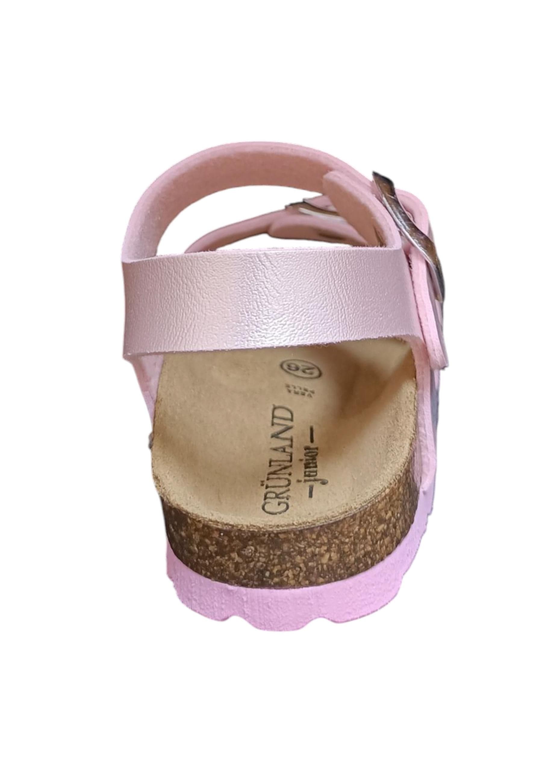 Sandalo bio bambino Grunland Junior 0646 rosa pelle sughero fibbia comfort in Ballerine Scarpetteria Gica - Trani, commercioVirtuoso.it