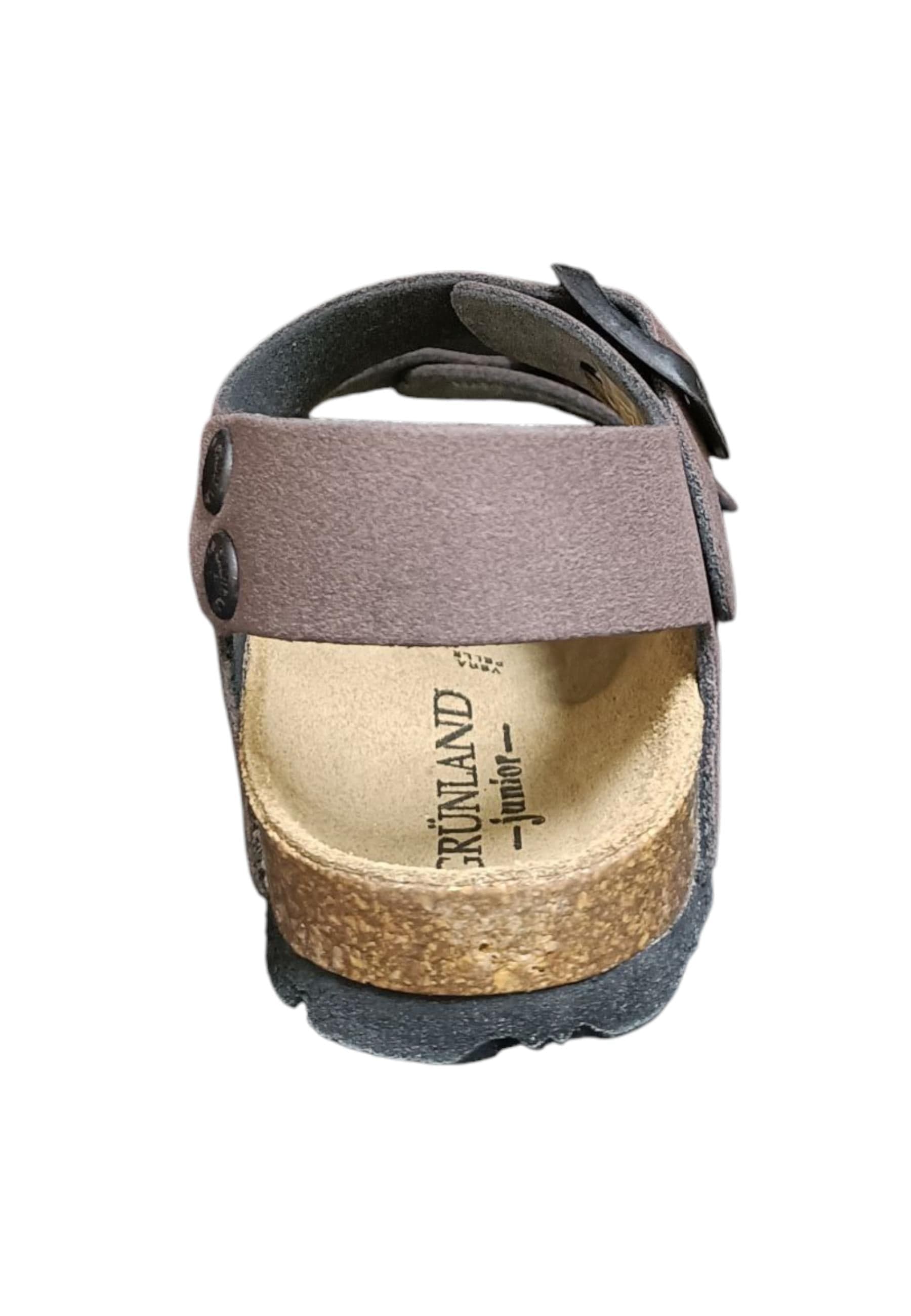 Sandalo bio bambino Grunland Junior 0635 testa di moro pelle sughero fibbia comfort in Ballerine Scarpetteria Gica - Trani, commercioVirtuoso.it
