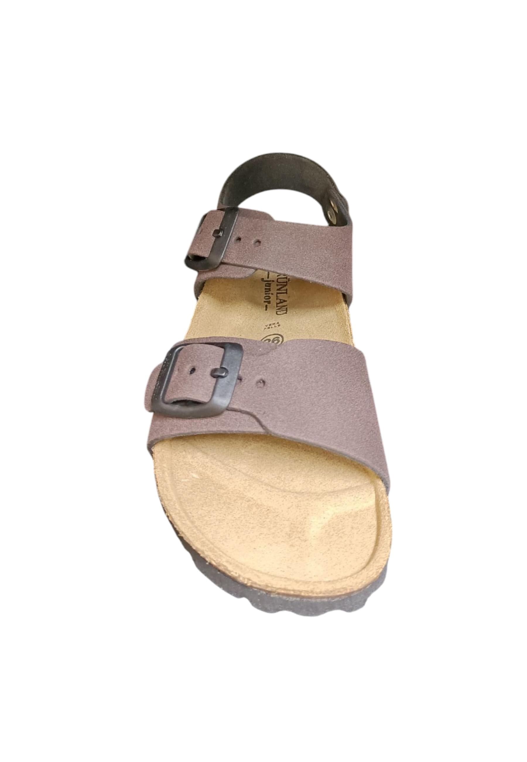 Sandalo bio bambino Grunland Junior 0635 testa di moro pelle sughero fibbia comfort in Ballerine Scarpetteria Gica - Trani, commercioVirtuoso.it