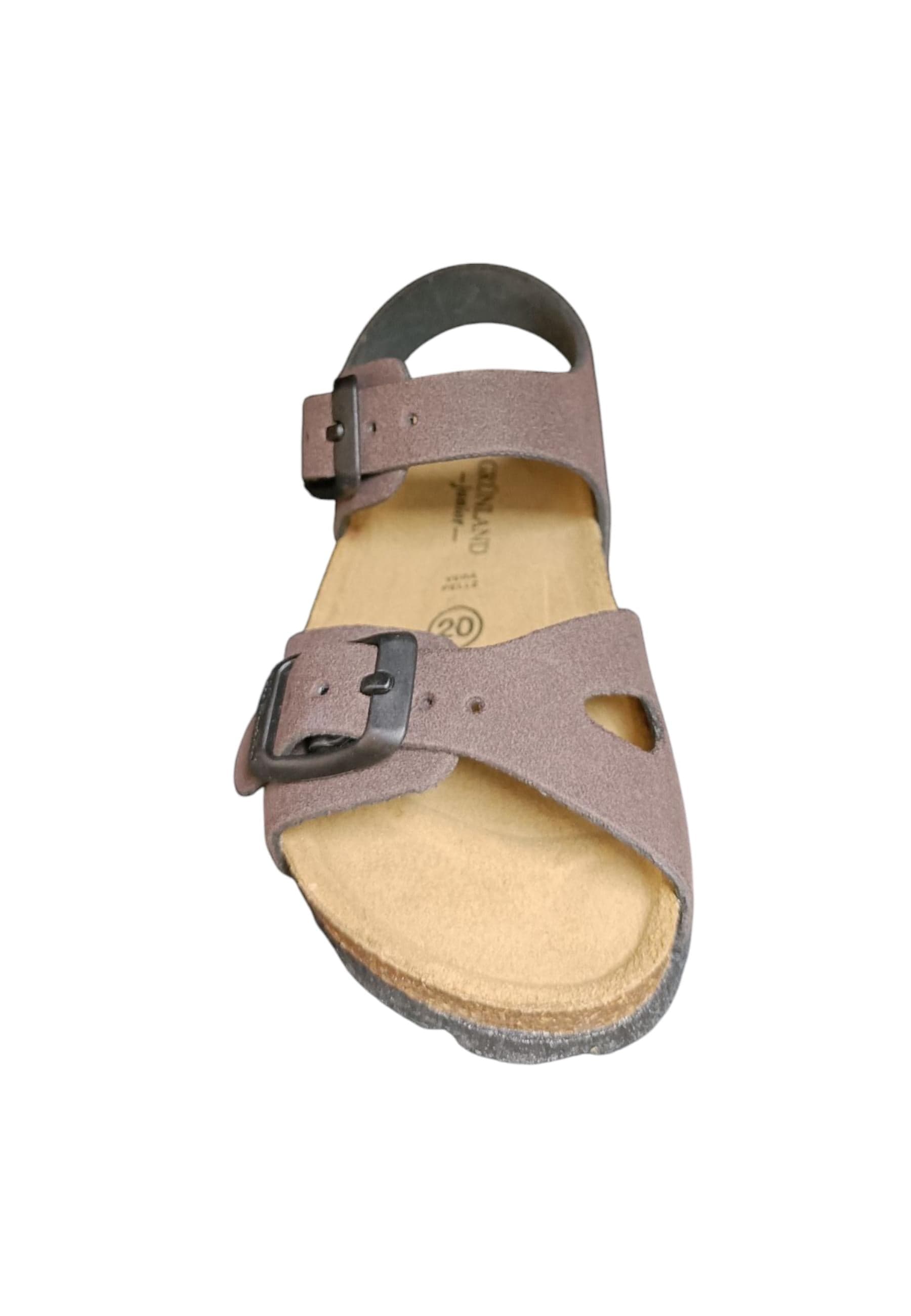 Sandalo bio bambino Grunland Junior 0634 testa di moro pelle sughero fibbia comfort in Ballerine Scarpetteria Gica - Trani, commercioVirtuoso.it