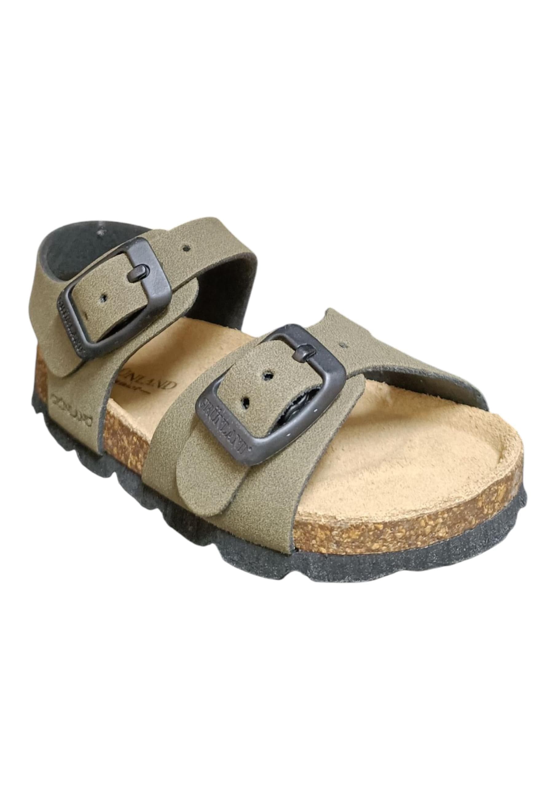 Sandalo bio bambino Grunland Junior 0634 oliva pelle sughero fibbia comfort in Ballerine Scarpetteria Gica - Trani, commercioVirtuoso.it