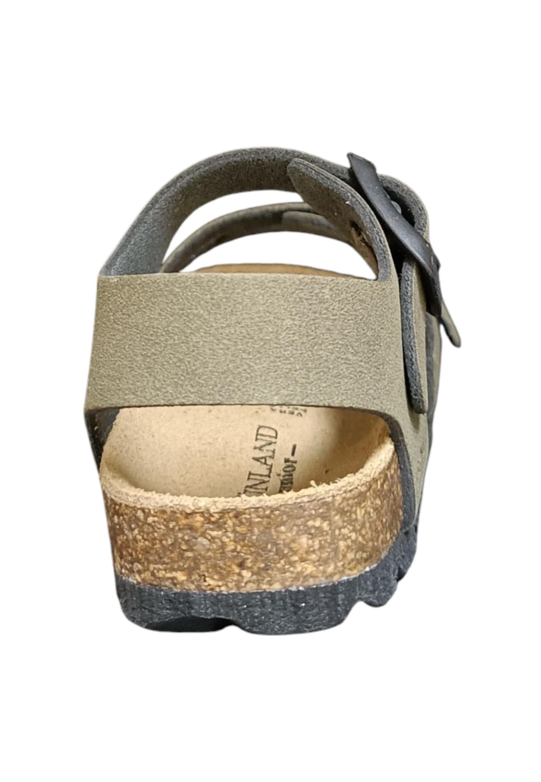 Sandalo bio bambino Grunland Junior 0634 oliva pelle sughero fibbia comfort in Ballerine Scarpetteria Gica - Trani, commercioVirtuoso.it