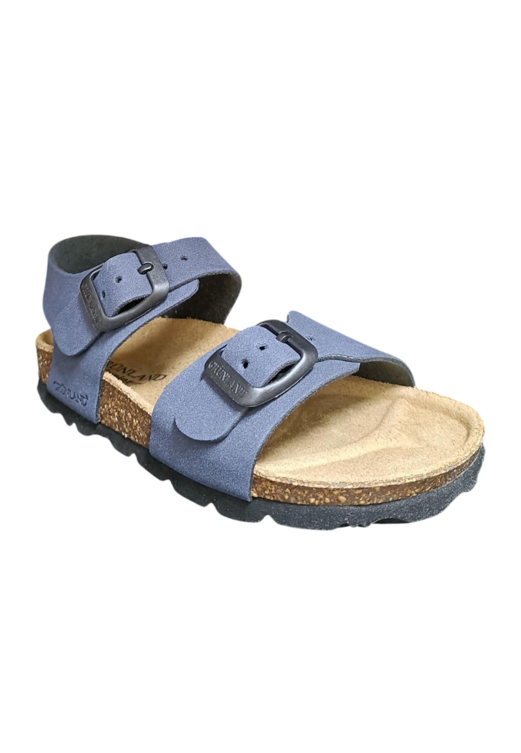 Sandalo bambino Grunland Junior 0635 blu bio fibbia comfort naturale in Ballerine Scarpetteria Gica - Trani, commercioVirtuoso.it