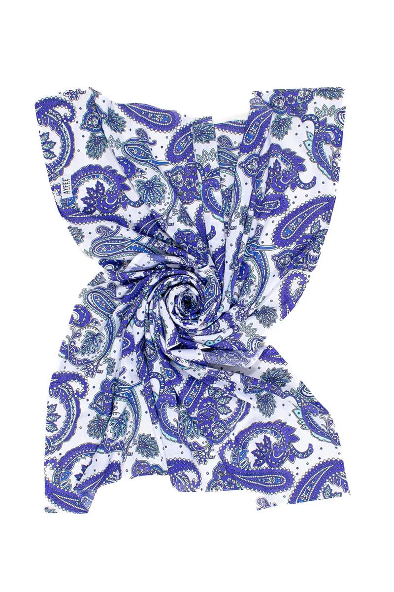 AYFEE | Foulard pareo stampa blue cashemere print - 2