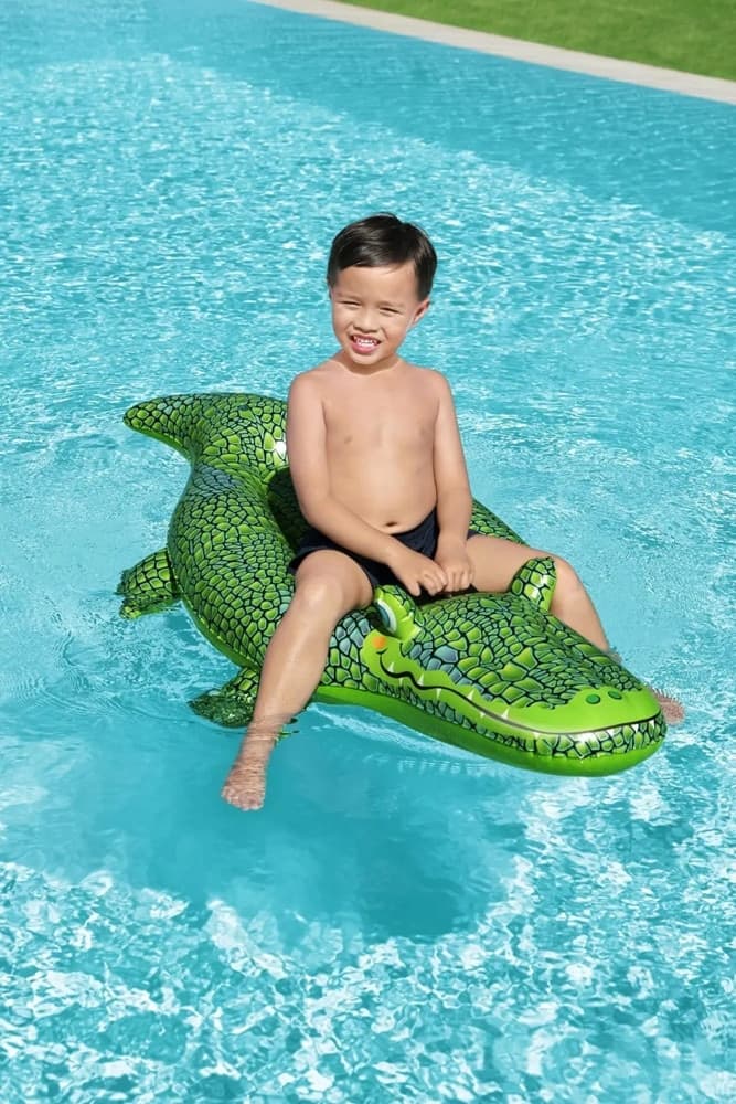 CAVALCABILE COCCODRILLO GONFIABILE PER BAMBINI GALLEGGIANTE 152X71CM CON MANIGLIA 41477 - 7