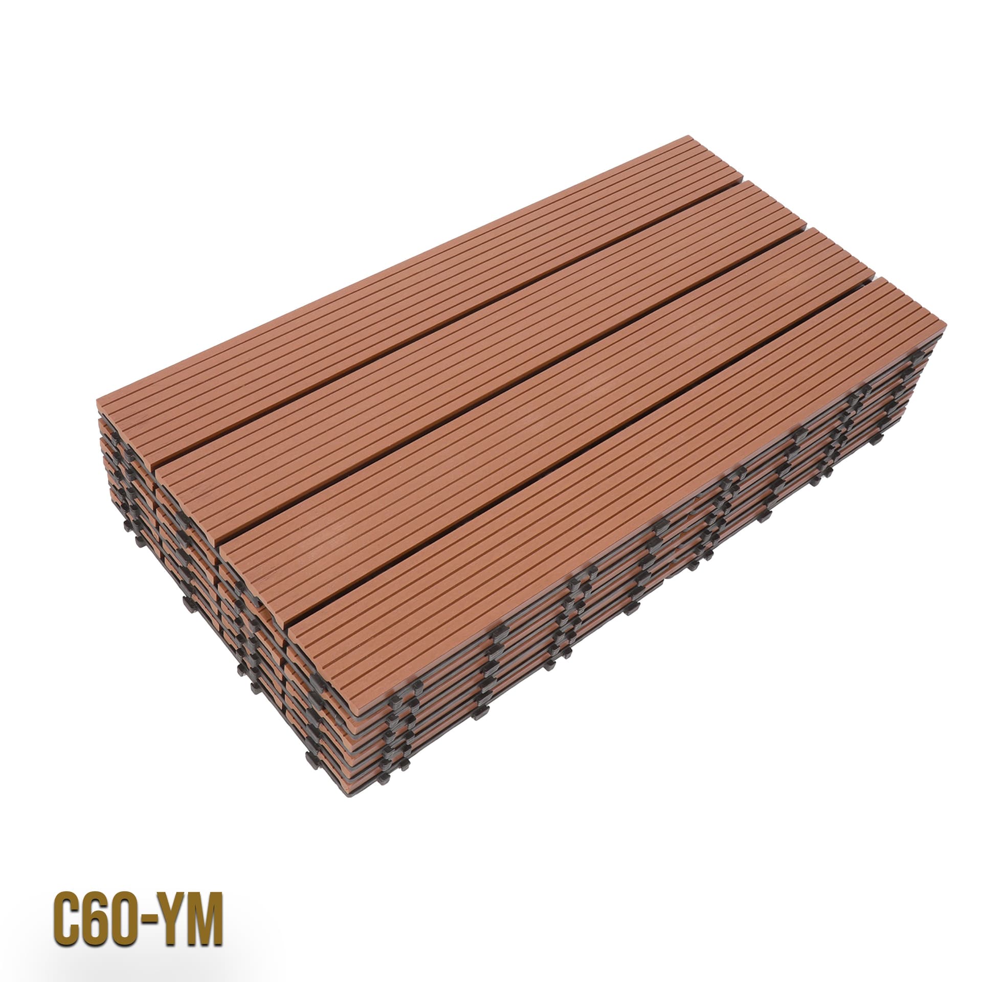 2mq (11 pezzi) di Pavimento Quadrotte in decking WPC da esterno 60X30cm (sp.2cm) inclusa struttura CLICK - 6