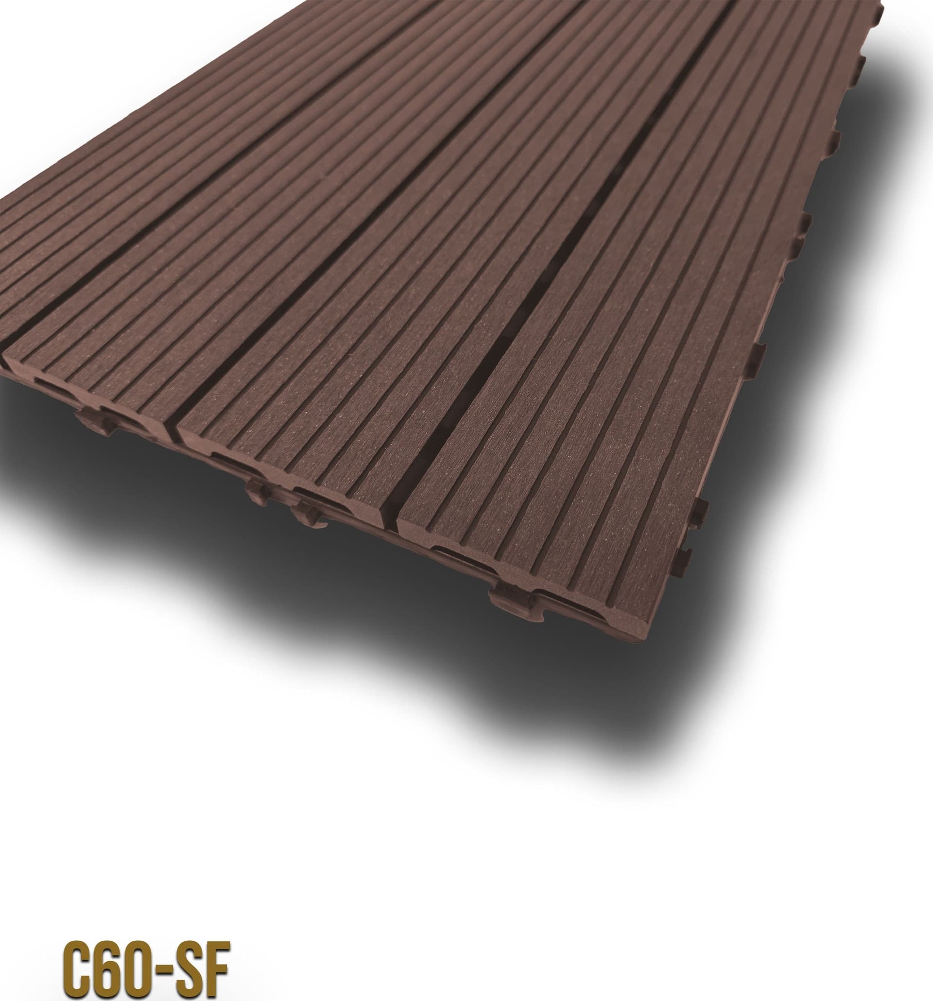 2mq (11 pezzi) di Pavimento Quadrotte in decking WPC da esterno 60X30cm (sp.2cm) inclusa struttura CLICK - Eternal Parquet
