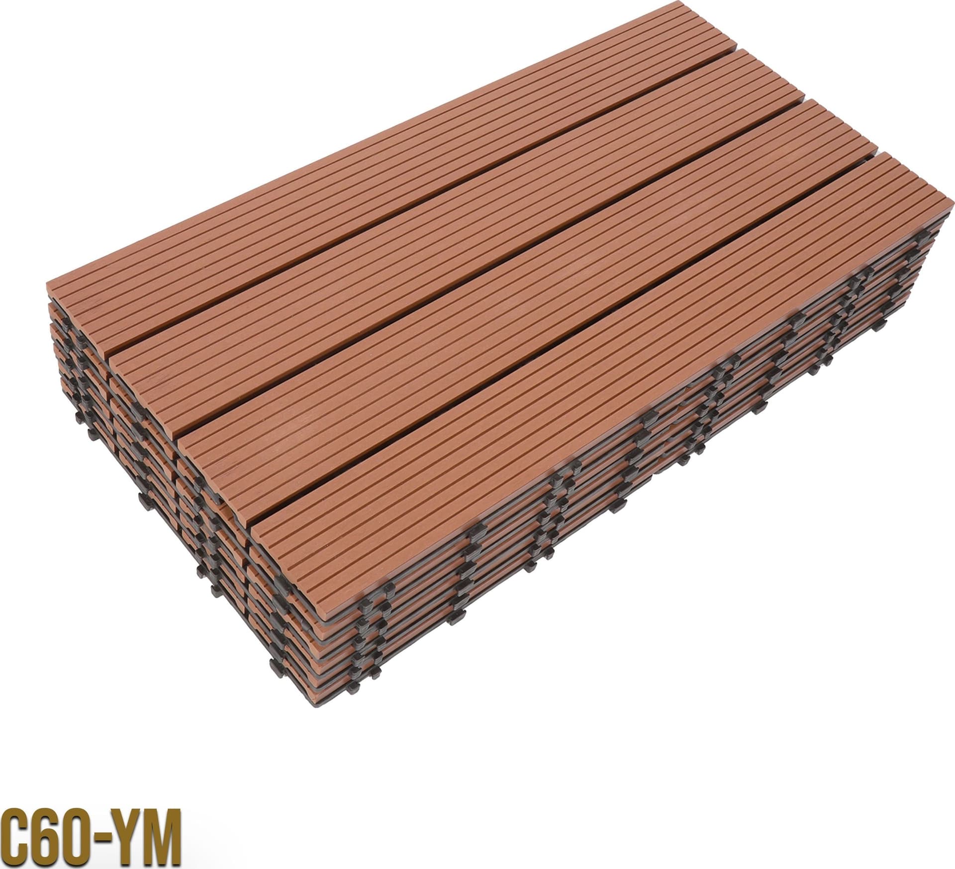 2mq (11 pezzi) di Pavimento Quadrotte in decking WPC da esterno 60X30cm (sp.2cm) inclusa struttura CLICK - Eternal Parquet
