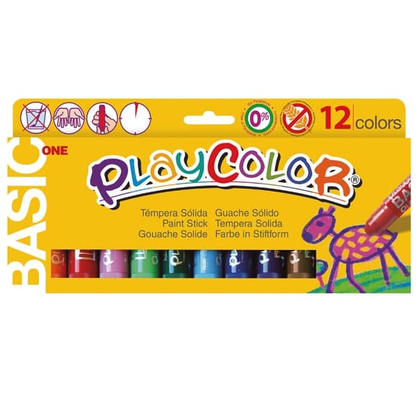 TEMPERA SOLIDA PLAYCOLOR 12 COLORI in STICK da 10GR - 2