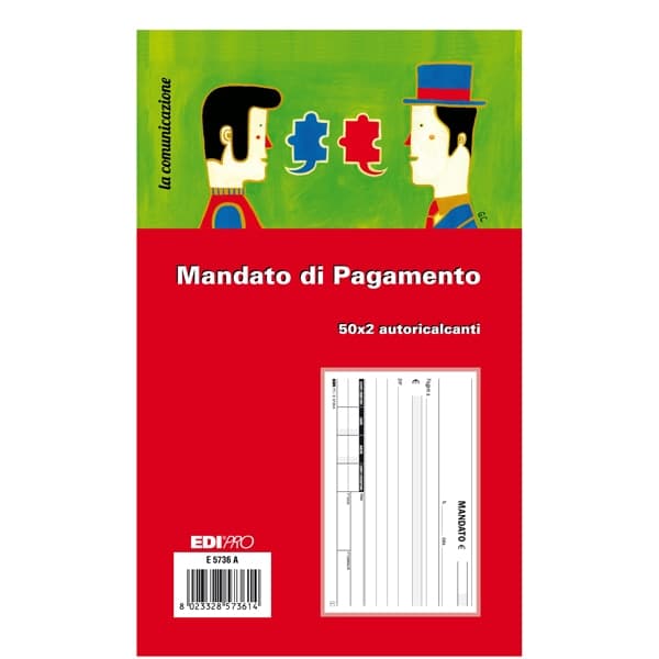 BLOCCO MANDATO DI PAGAMENTO 9,9x17cm 50x2fg AUTORIC. E5736A – EDIPRO