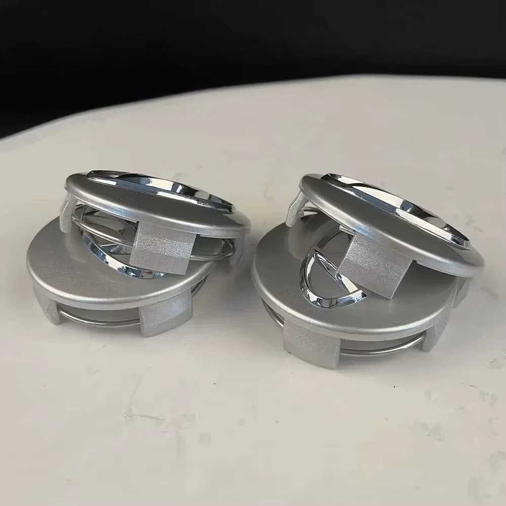 Set 4 Tappi Coprimozzo Borchie Grigio Argento Borchie 60mm Compatibili Hyundai Tucson Santafè Kona Azera Elantra Veloster - 4