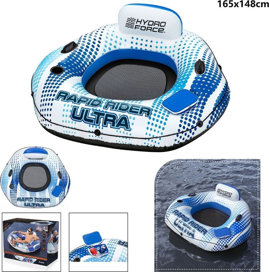 POLTRONA RAPID RIDER ULTRA GONFIABILE CON MANIGLIE PORTABICCHIERE REFRIGERATORE 43726 - 14