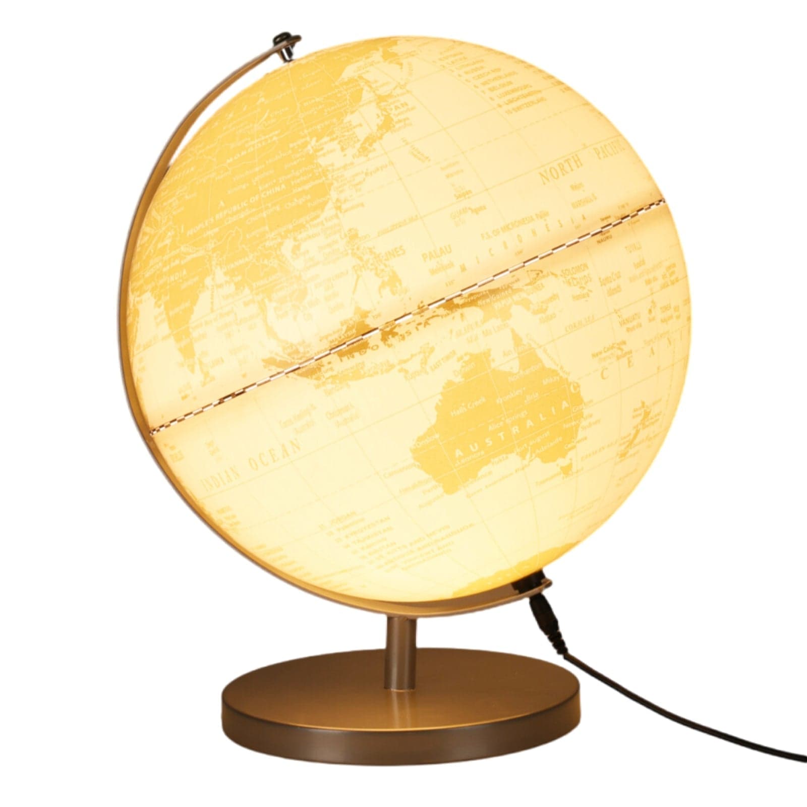 Mappamondo con base in ferro con luce per decorazione interno 31 cm in Mappamondi MagiediNatale.it - Altamura, commercioVirtuoso.it