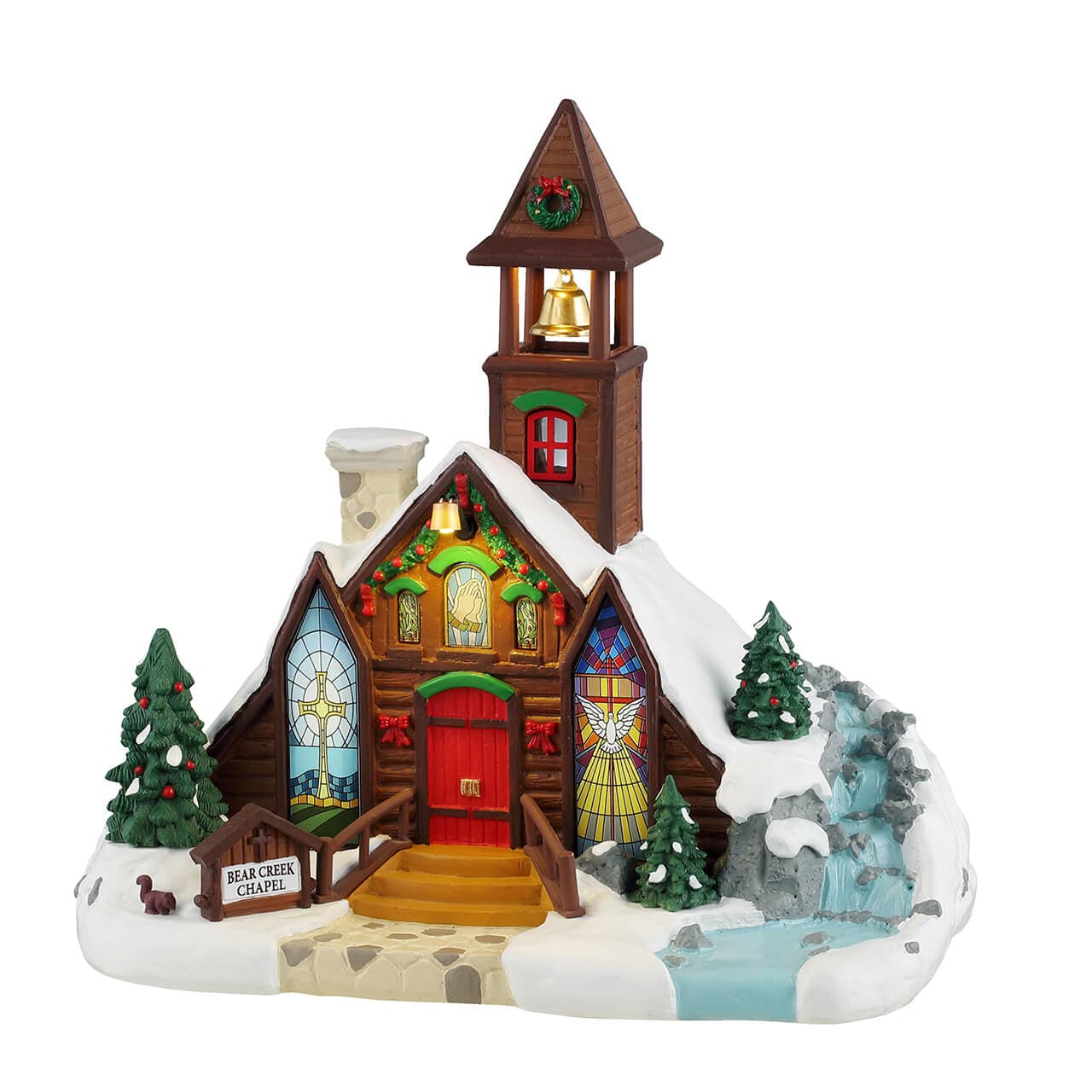 Edificio per villaggio di Natale "Bear Creek Chapel" in resina