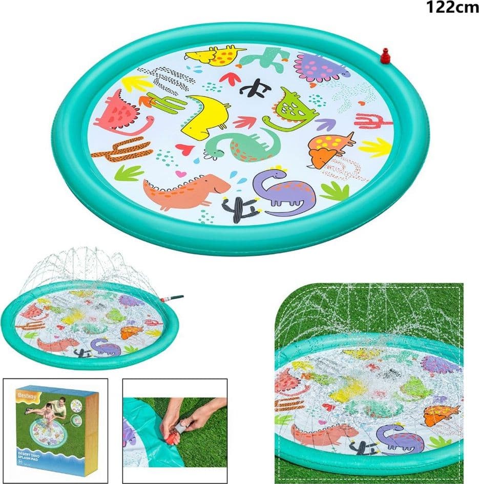 TAPPETINO GONFIABILE DINOSAURI SPRUZZI DESERT DINO DA 48"/122CM +2 ANNI GIARDINO 52698 - 12