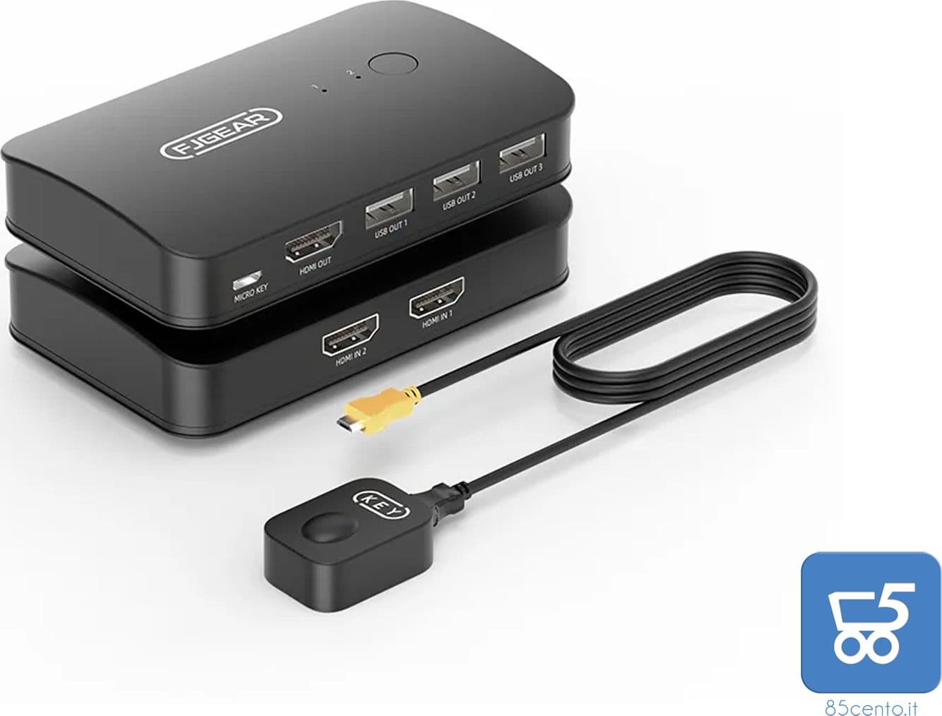 Switch KVM HDMI 4K 2 Computer Possono Condividere 1 set di monitor stampante tastiera mouse chiavetta USB - 2