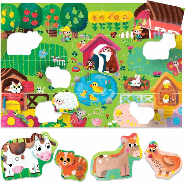 Headu - Maxi Shaped Puzzle Farm ( 2/4 Anni) - 2