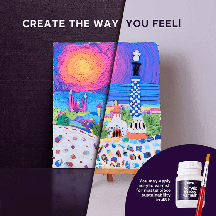 Okto – Sensory Art Set 3D creativo pasta per di Disegnare Parco Guell a Barcellona" 30 x 40 cm - 7
