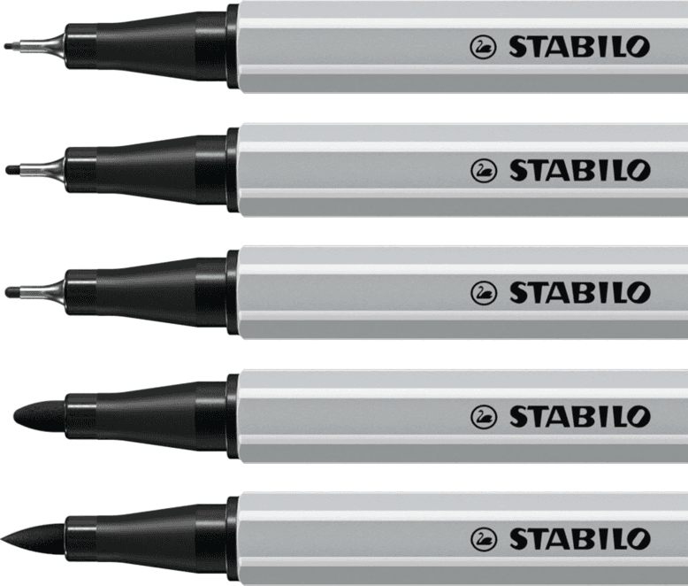 Stabilo - creative tips - conf. 5 pz - nero ( 89/5-1-20) - 3