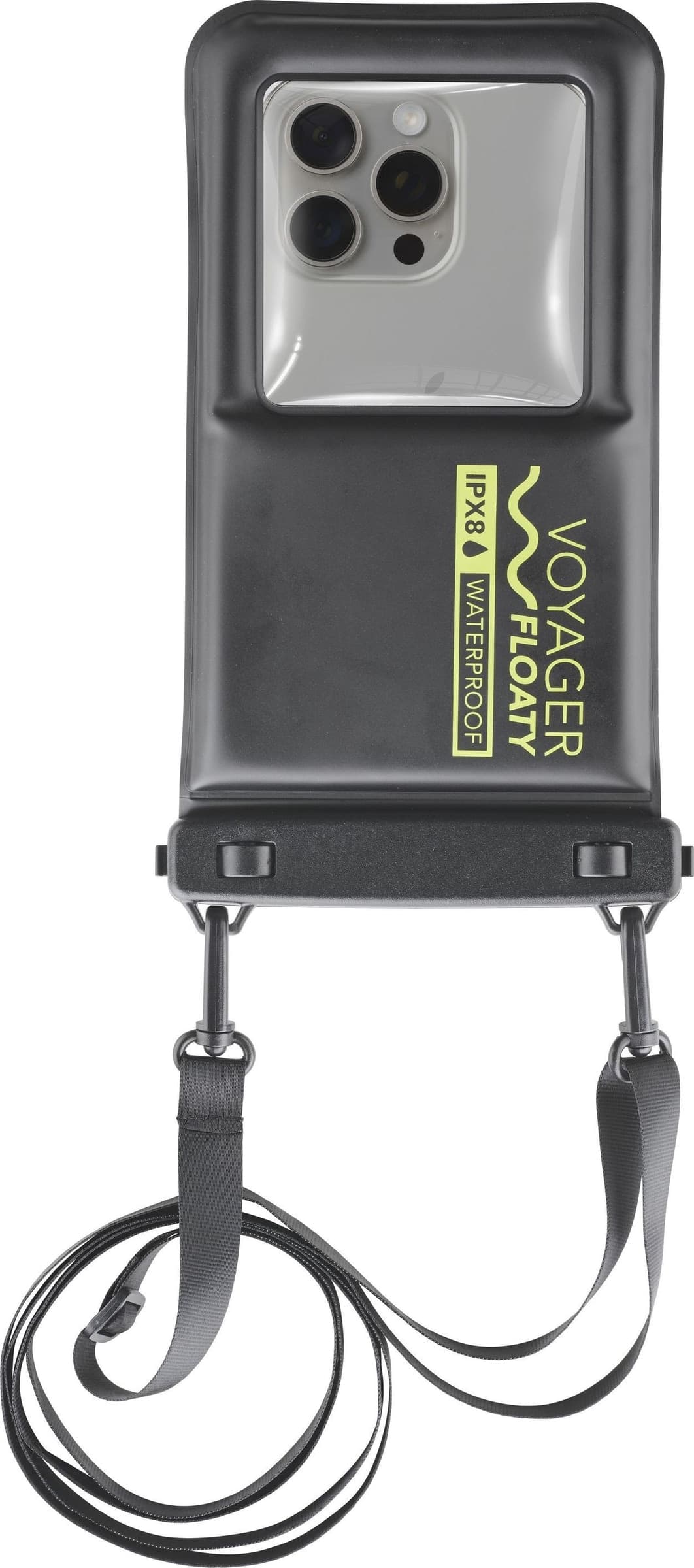 custodia waterproof  sino a 6,7 ipx8 nera con laccio da collo resistente sino a 20mt galleggiante - 3