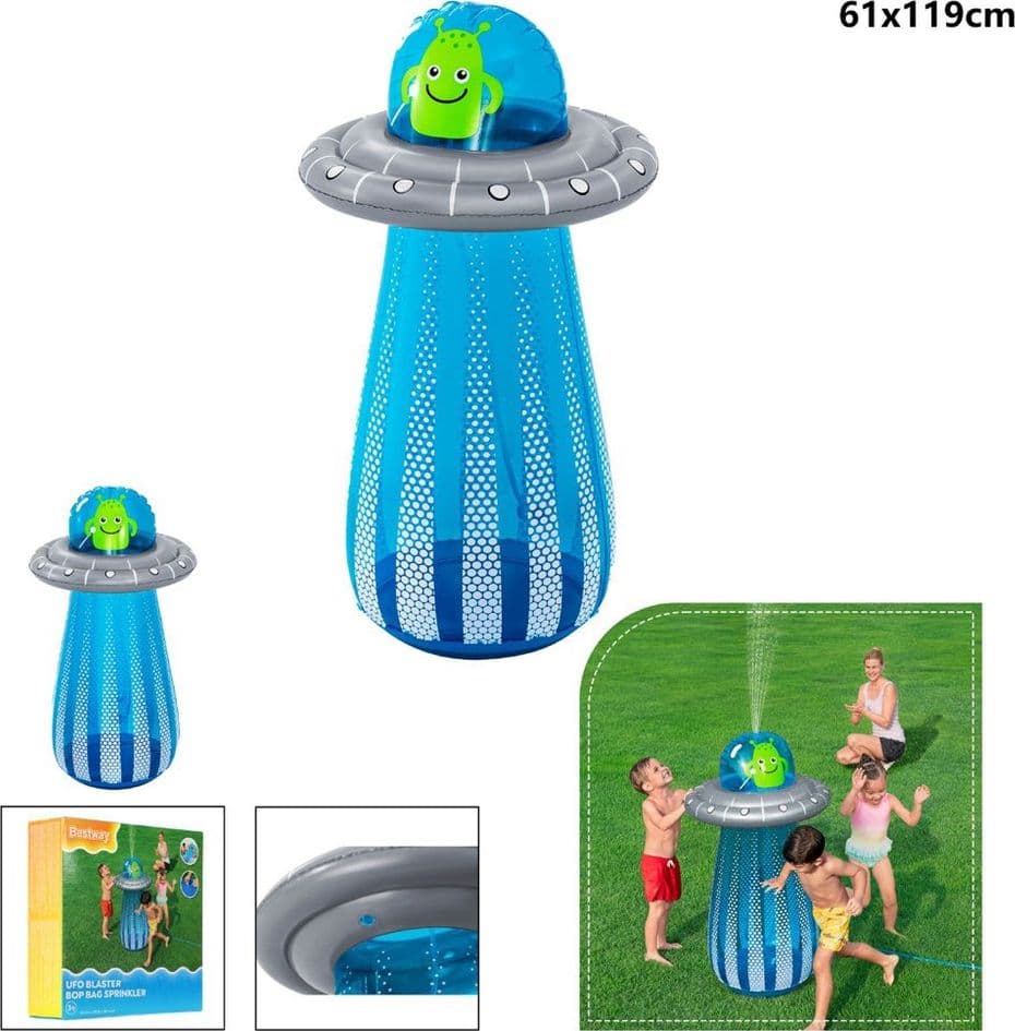 GIOCO GONFIABILE SPRUZZA ACQUA PUNGIBALL SEMPREIMPIEDI UFO BLASTER 61X119CM BAMBINI 52731 - 17