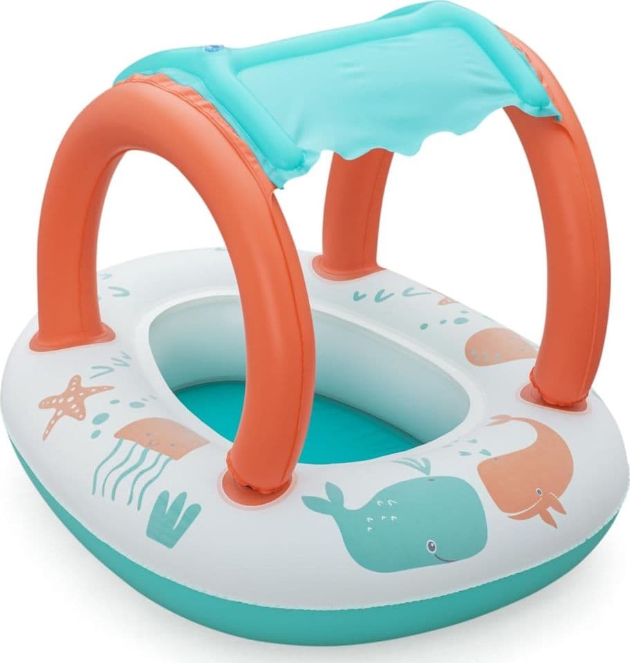 CANOTTINO GOMMONE COMFORT PLUSH PER BAMBINI TETTO PARASOLE DESIGN CREATURE MARINE 34203 - 9
