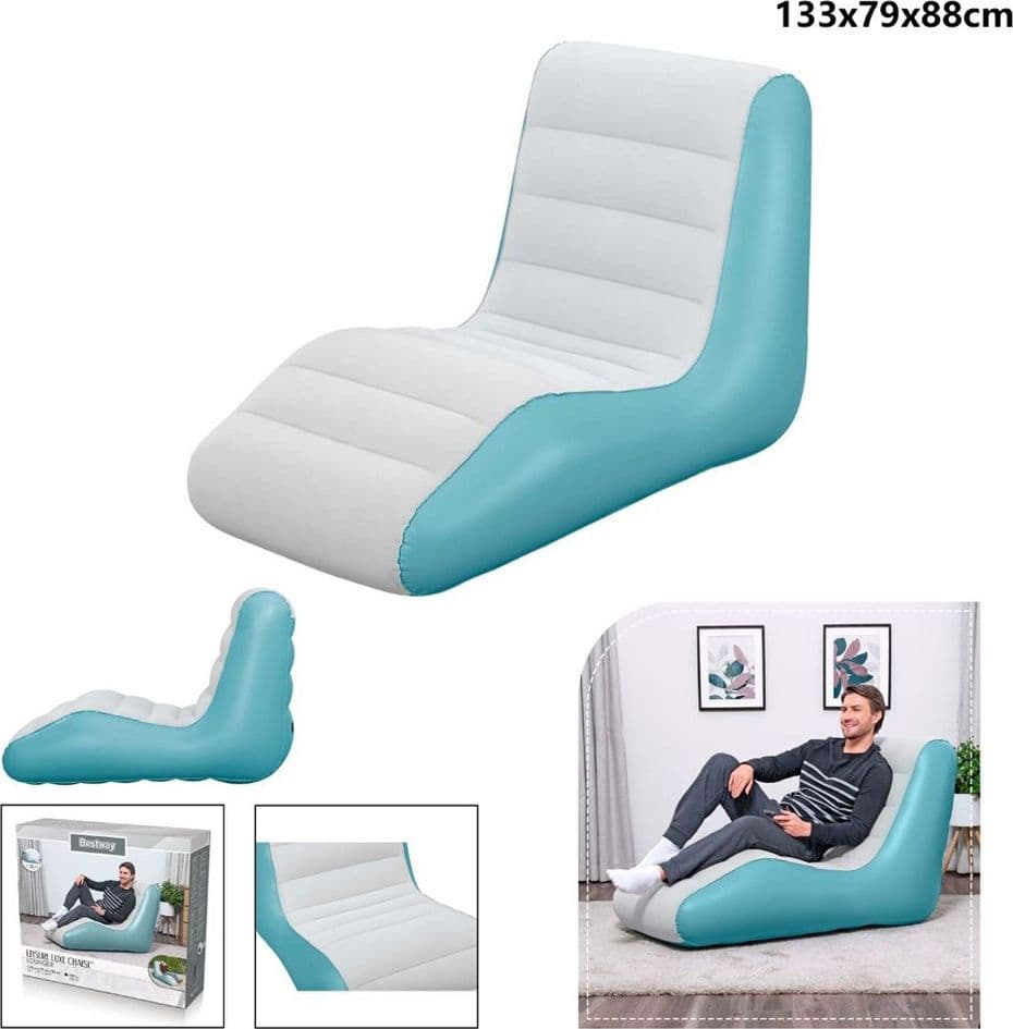 POLTRONA LUNGA LEISURE LUXE CHAISE LONGUE GONFIABILE DESIGN ERGONOMICO 133X79X88CM 75127 - 14