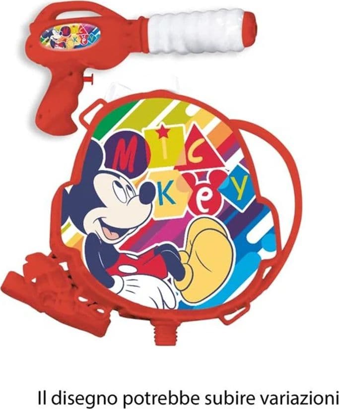 PISTOLA AD ACQUA CON ZAINETTO GRAFICA MICKEY TOPOLINO 1200ML GIOCO BAMBINI ESTATE 215433 - 2