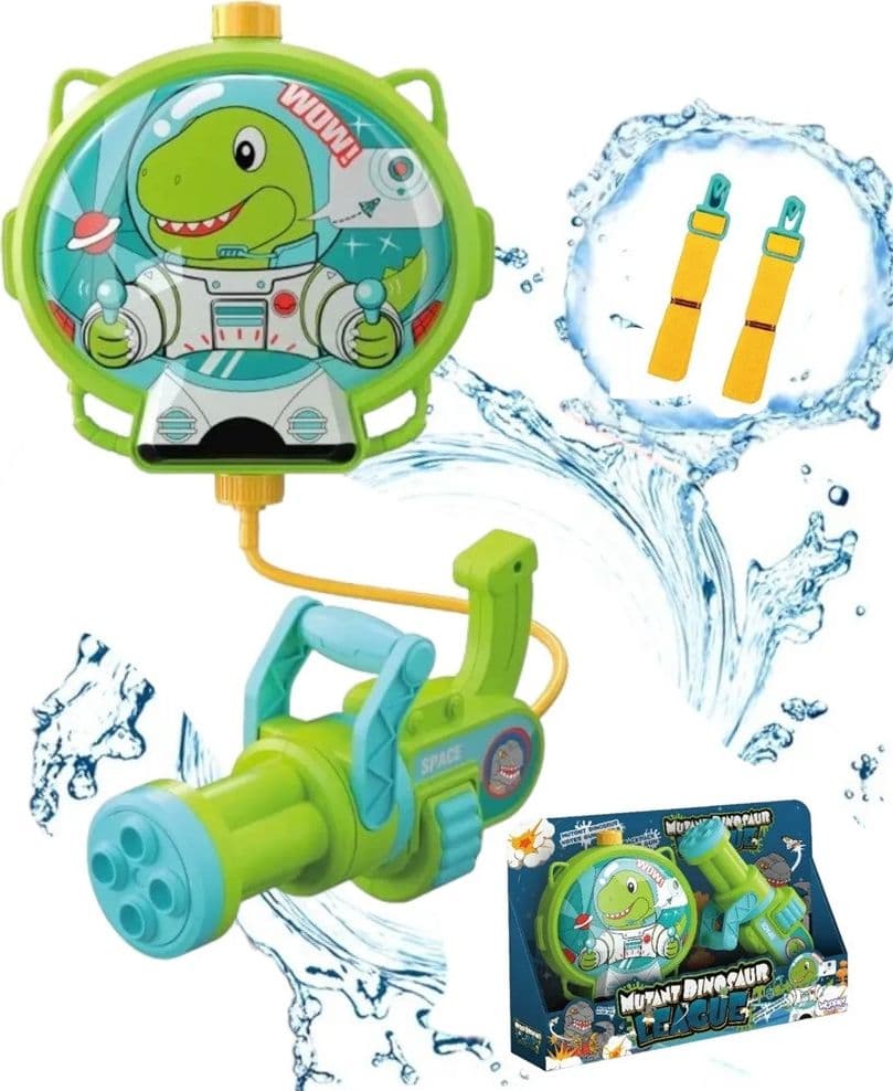 PISTOLA AD ACQUA CON ZAINO DINOSAURO GIOCO PER BAMBINI SPIAGGIA ESTATE 1300ML 618549 - 5