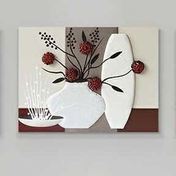 Quadro Bottega degli artisti Vaso e fiori  Mdf