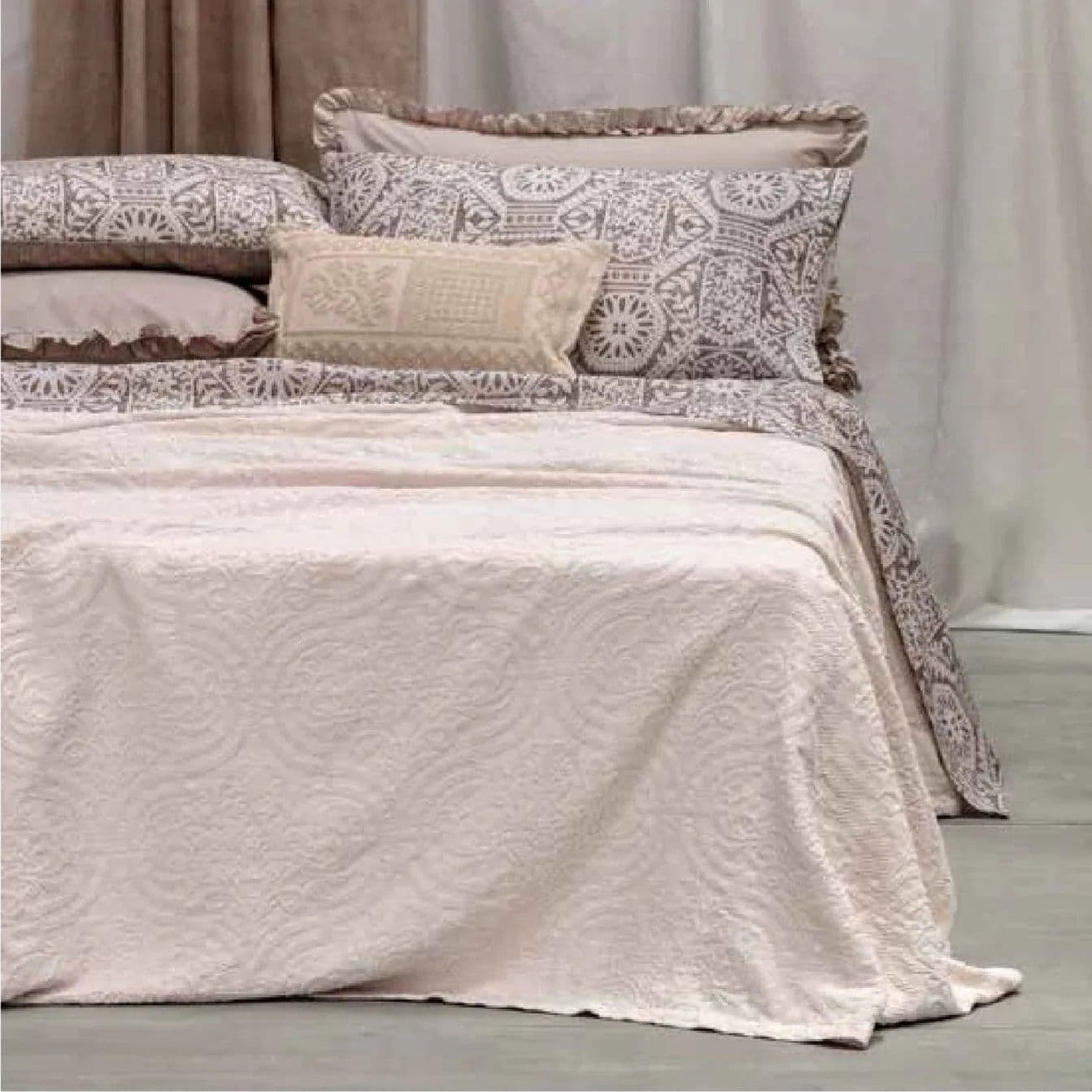 Copriletto Matrimoniale Riviera Delfi in Cotone Jacquard - 1
