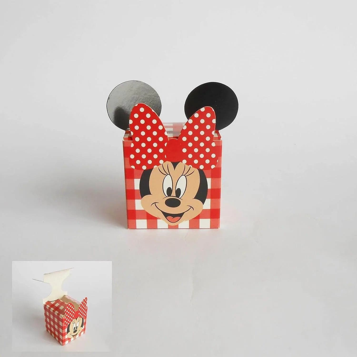 40 Pezzi Bomboniera Cubo Minnie Disney Rossa per Confetti - 2