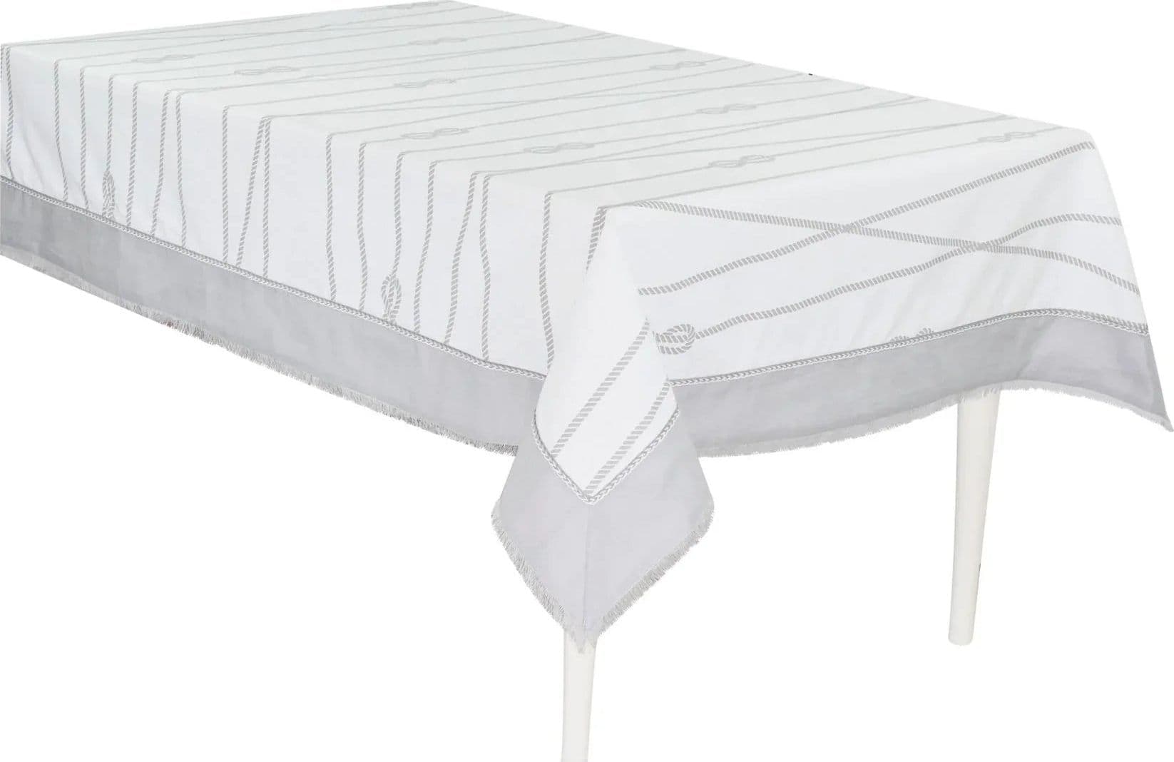 Tovaglia da Tavola 12 Posti 140x240 cm Cotone Lino – Preziosa Zante con Passamaneria Artigianale - 2
