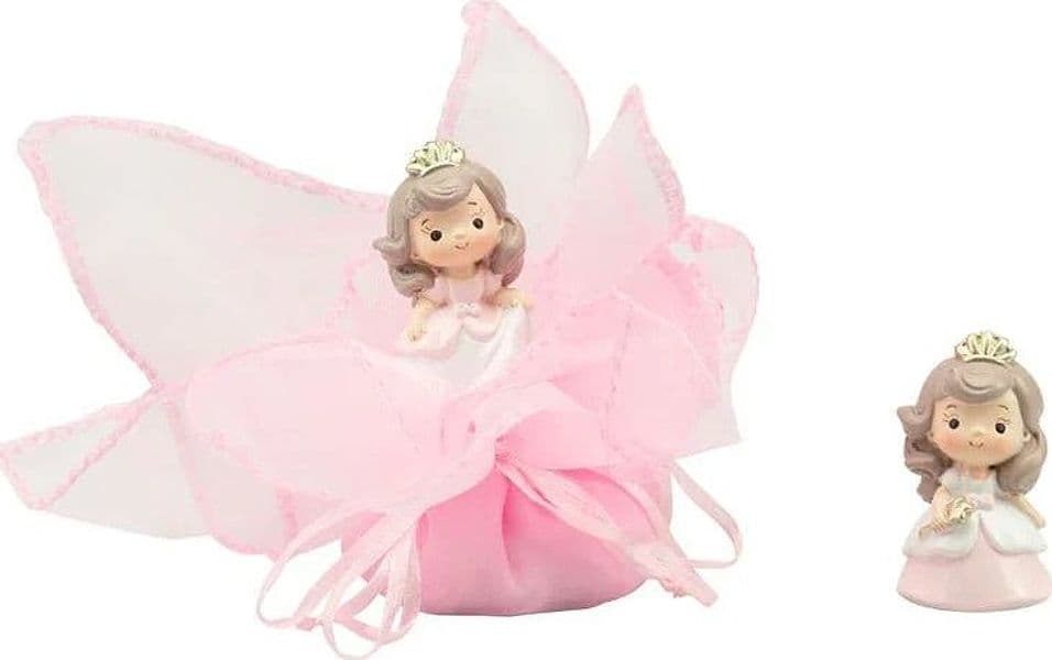 7 Pezzi Principessa resina 3d con cuore oro Nascita Bimba - 2