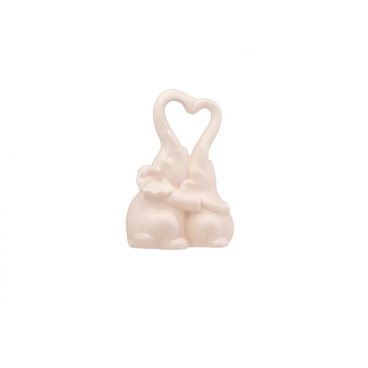 Coppia Elefanti Porcellana Schonherr Cuore Panna - 4