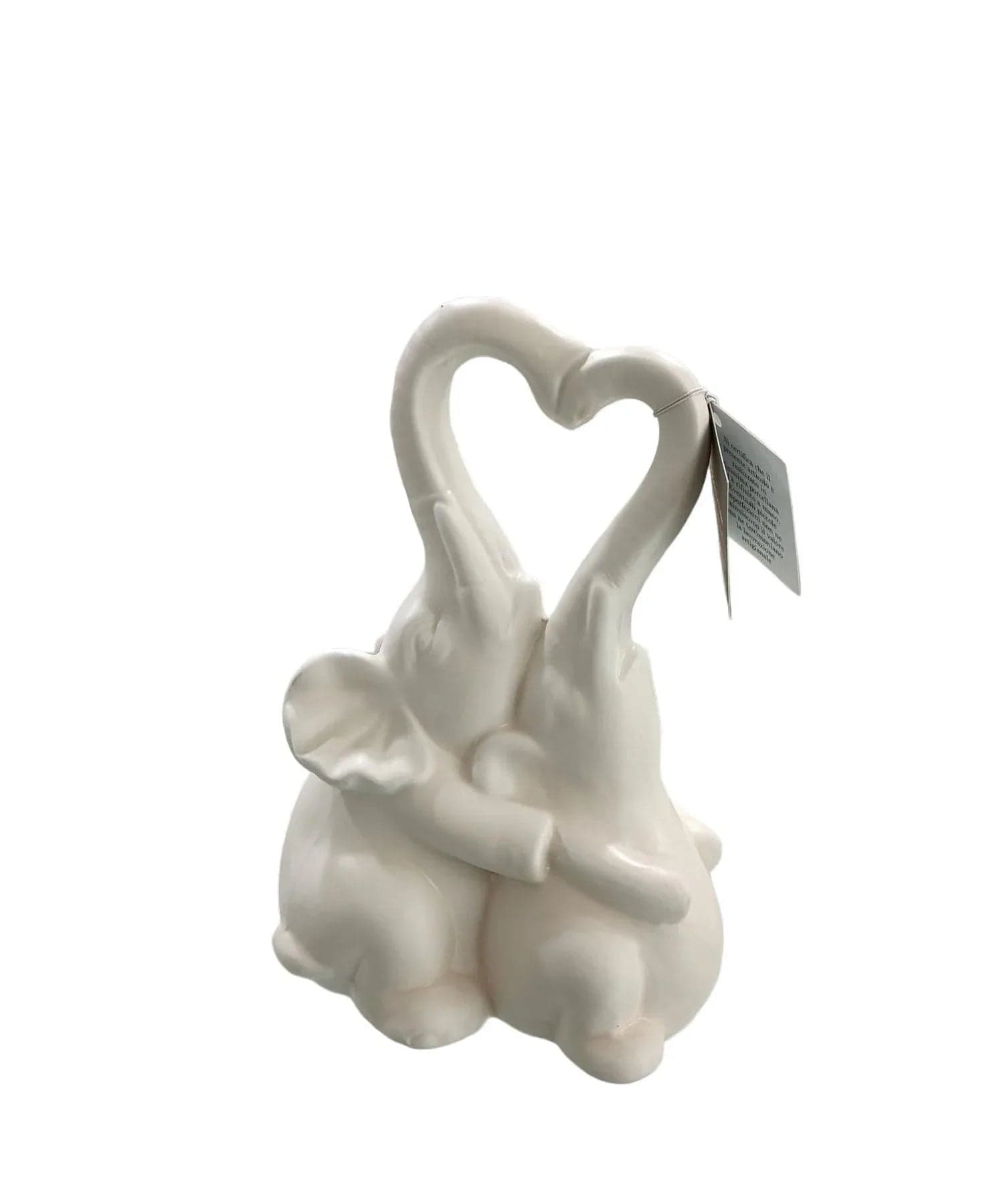 Coppia Elefanti Porcellana Schonherr Cuore Panna - 3