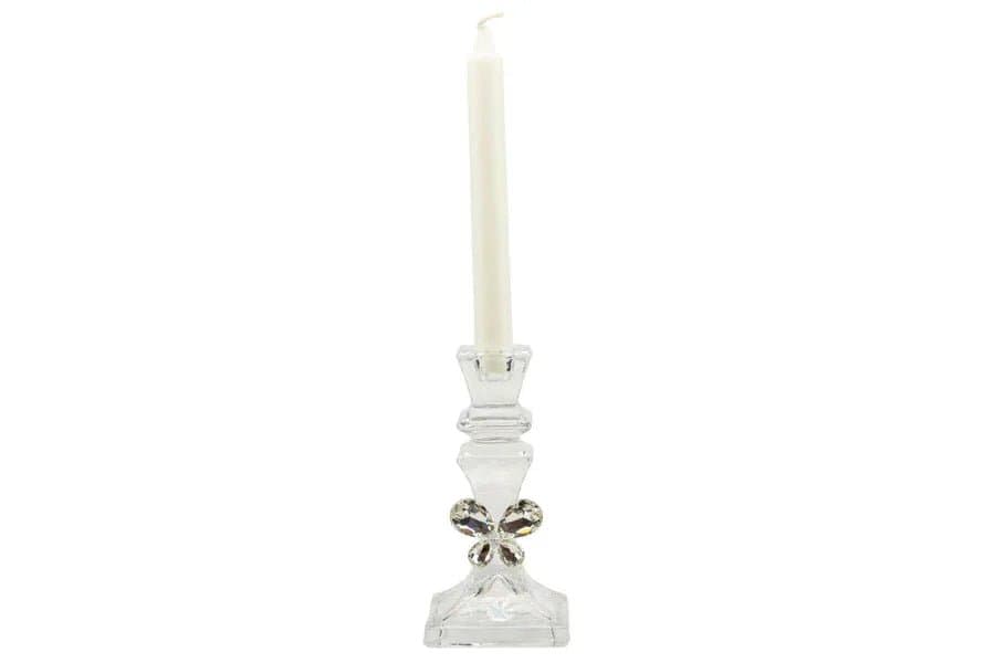 2 Pezzi Portacandela singolo con farfalla cristallo con candela Matrimonio - 4