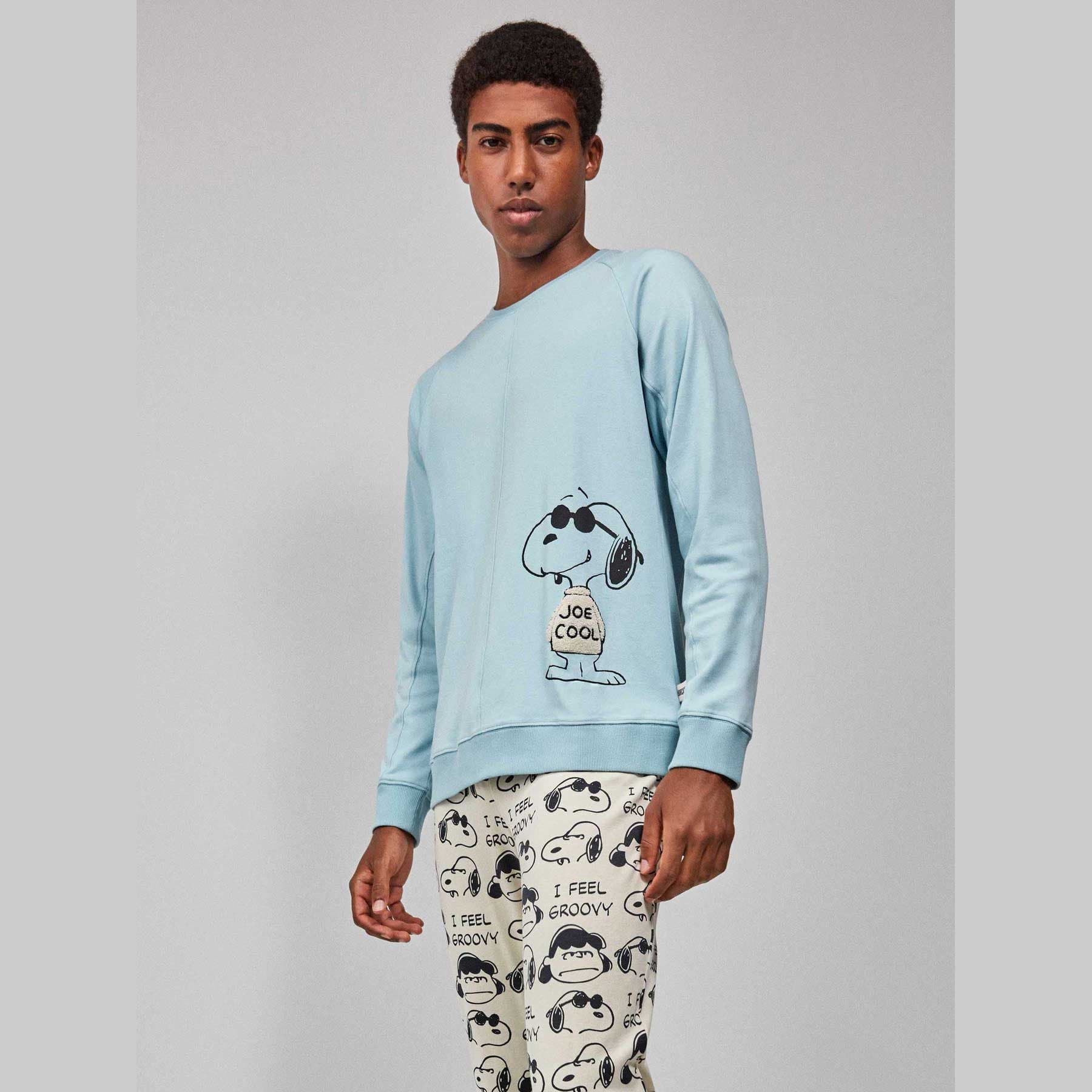 Pigiama Uomo Gisela 2/20224S Snoopy Family Time in Cotone - 3