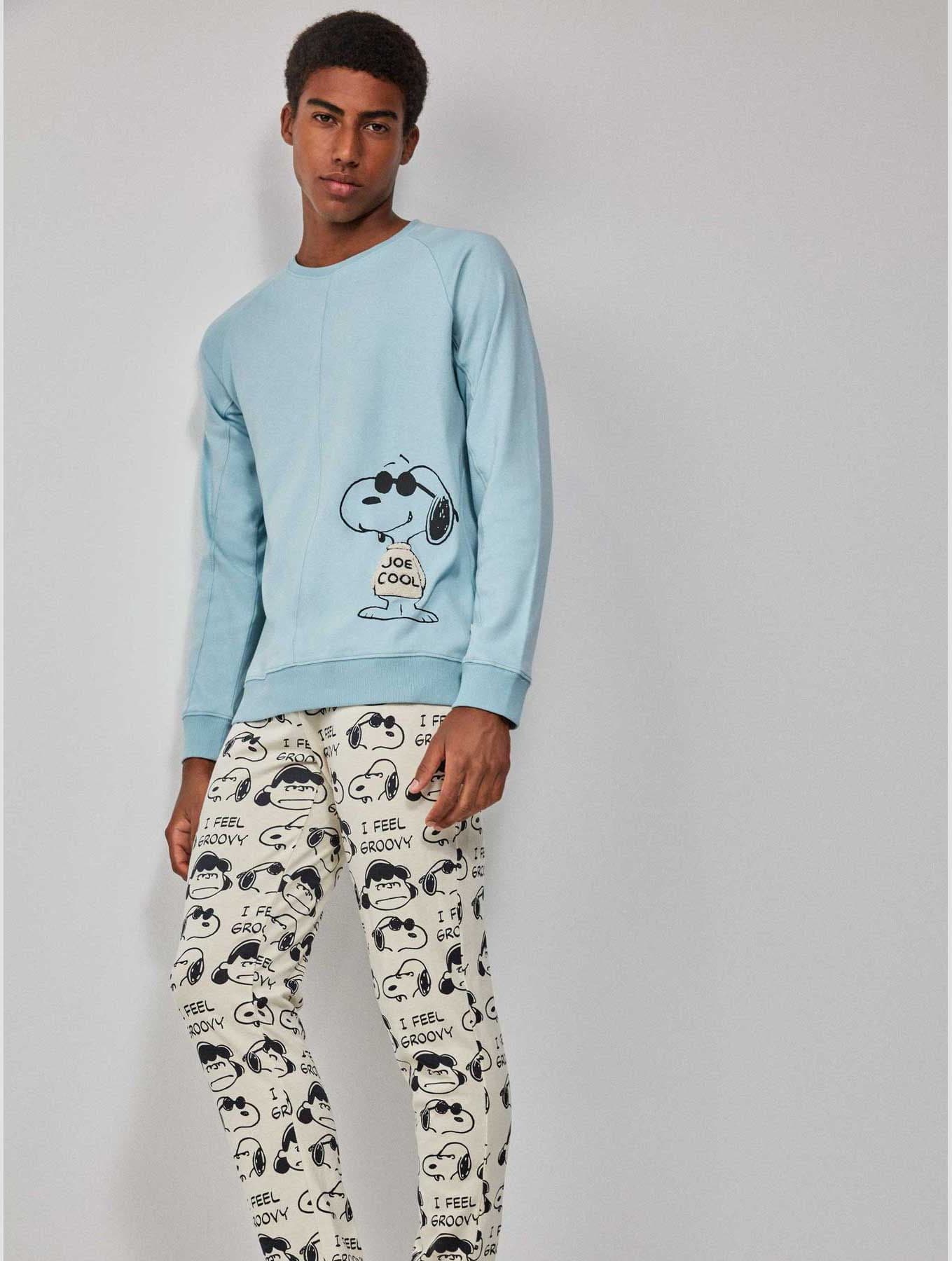 Pigiama Uomo Gisela 2/20224S Snoopy Family Time in Cotone - 5