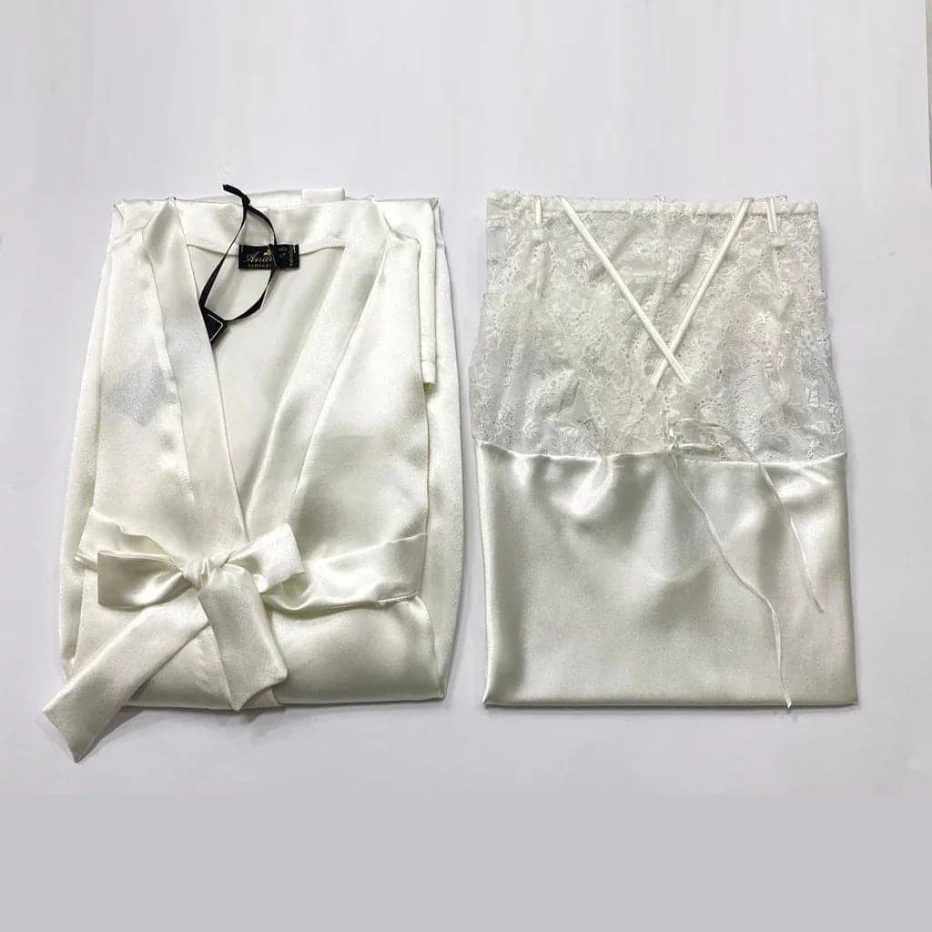 Completo Sposa Andra IV Kimono e Baby Doll in Raso - 3