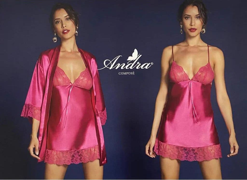 Completo Sposa Andra IV Kimono e Baby Doll in Raso - 2