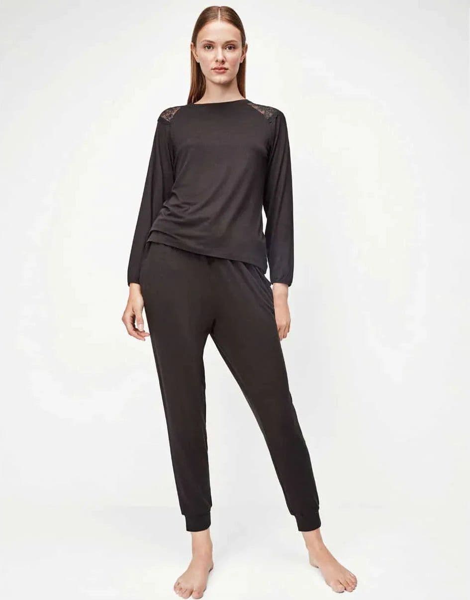 Pigiama Primavera/Estate Donna Gisela Negro S - 2