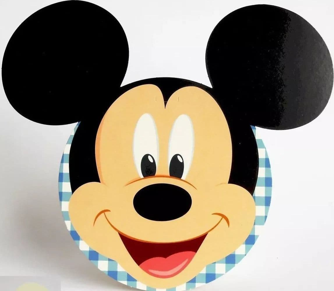 Tag Nascita Bimbo Biglietto invito Disney Topolino Mickey Blu