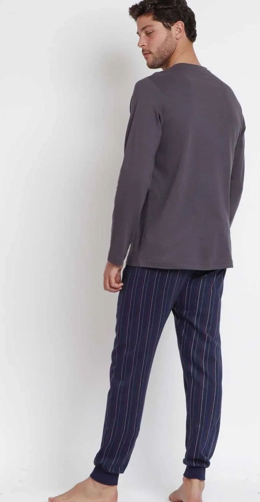 Pigiama Uomo Admas 62772 Gentlemen's Club in Maglia con Manica Lunga - 2