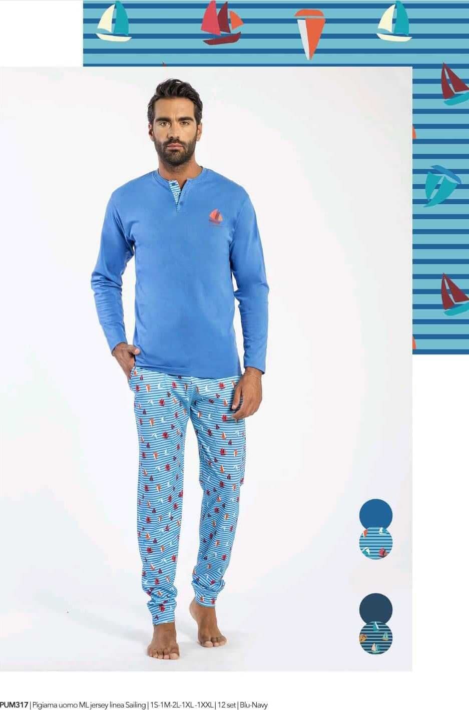 Pigiama Autunno/Inverno Uomo Milk And Honey Linea Saling Jersey - 2