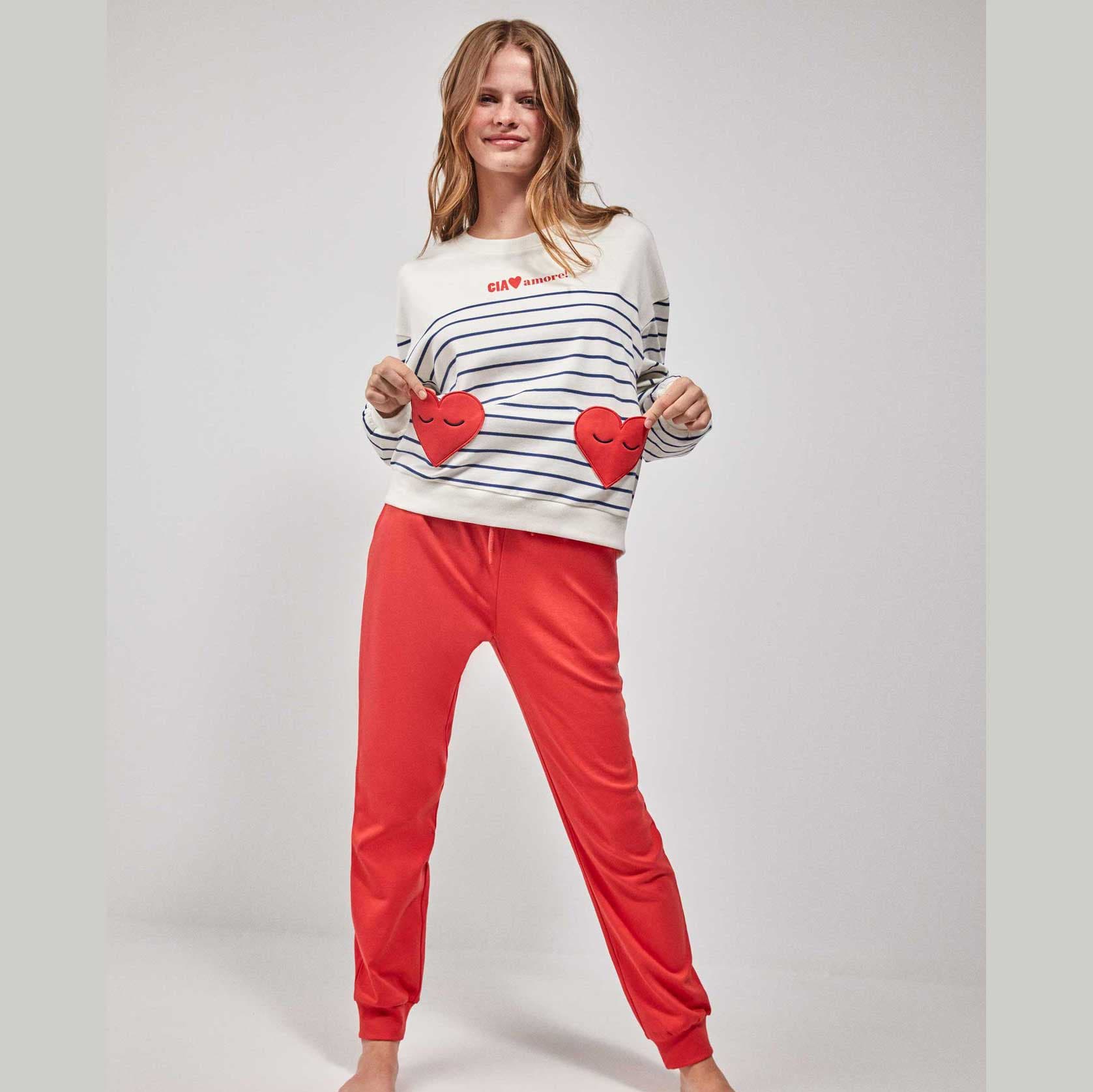 Pigiama Donna Gisela 2/20209S a Righe Marinière in Jersey Interlock - 3